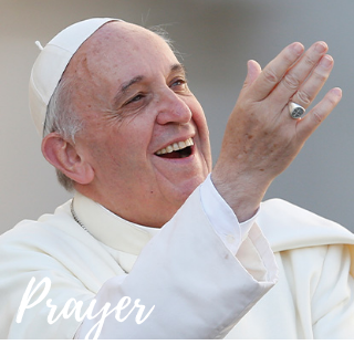 Pope Francis lifting hands