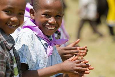 Two boys smiling